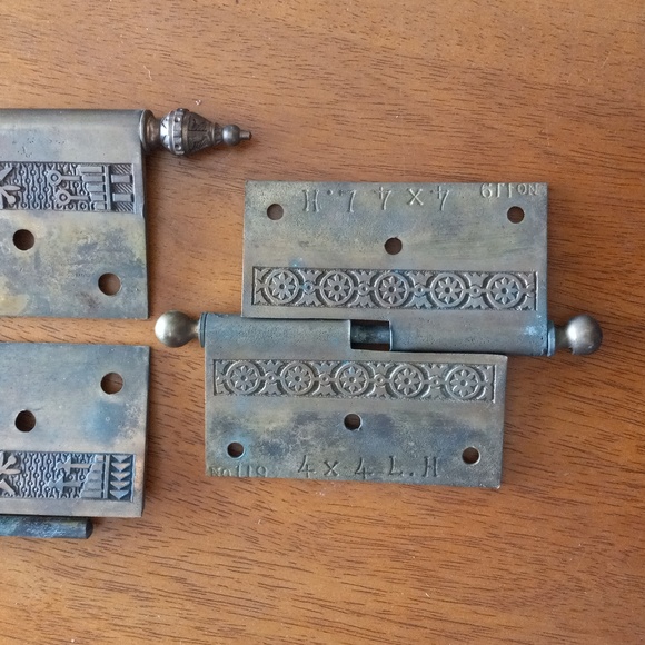 Antique brass hinges - Picture 6 of 7